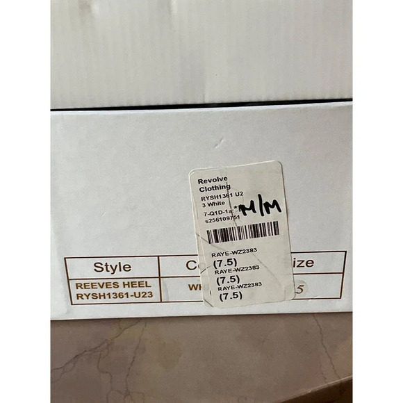 RAYE Reeves Heels in White Leather 7.5 with box Womens Sandals - Picture 9 of 11